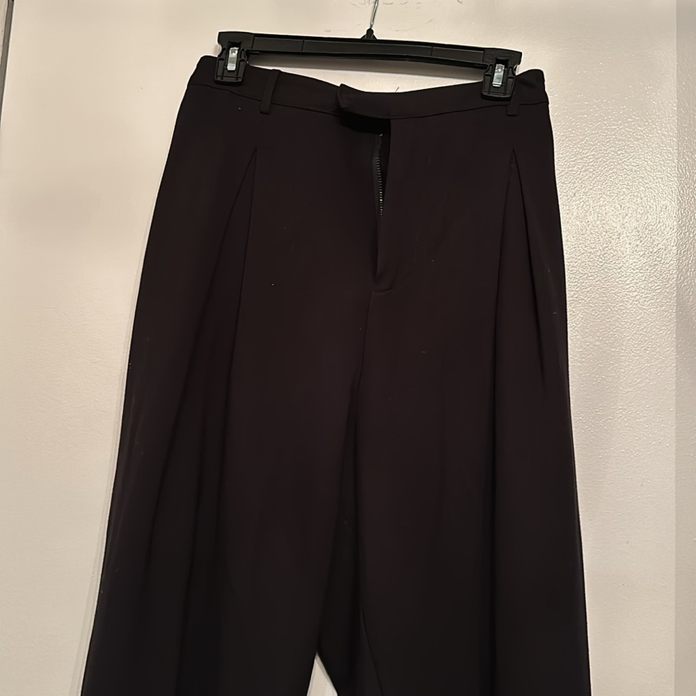 Universal Standard Black Pleated Cropped Trousers